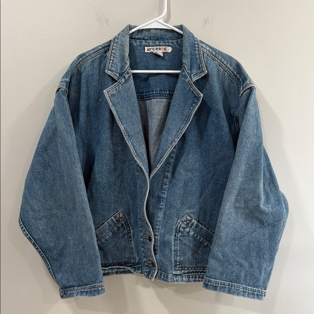 Vintage Averroe Blue Denim Jacket Size Large EUC